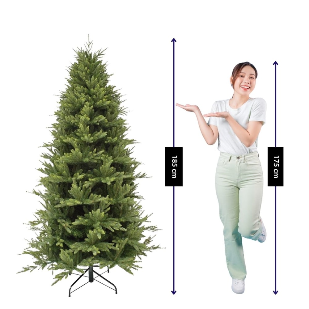 Sapin de noël artificiel vert plastique h185xl102xl102cm - Maisons du Monde