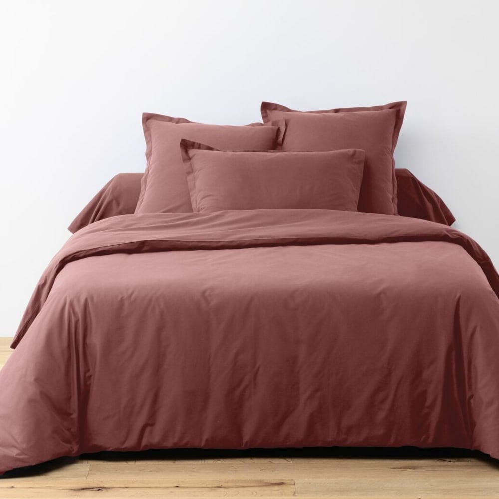 Drap housse coton rouge 90x190 bonnet 25 cm - Maisons du Monde