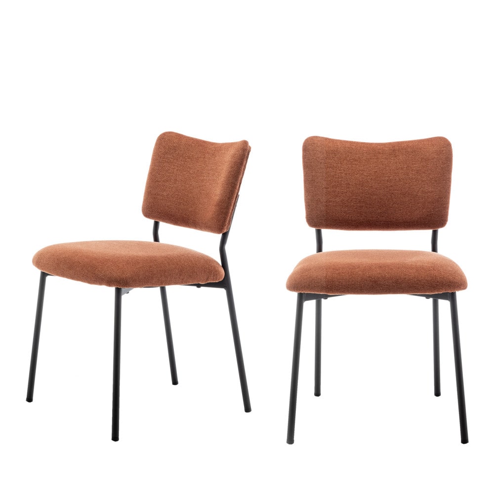 Lot de 2 chaises en tissu - rouille