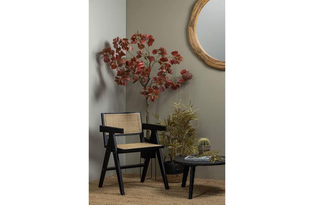 Stuhl aus Rattan und Holz, schwarz - Maisons Du Monde