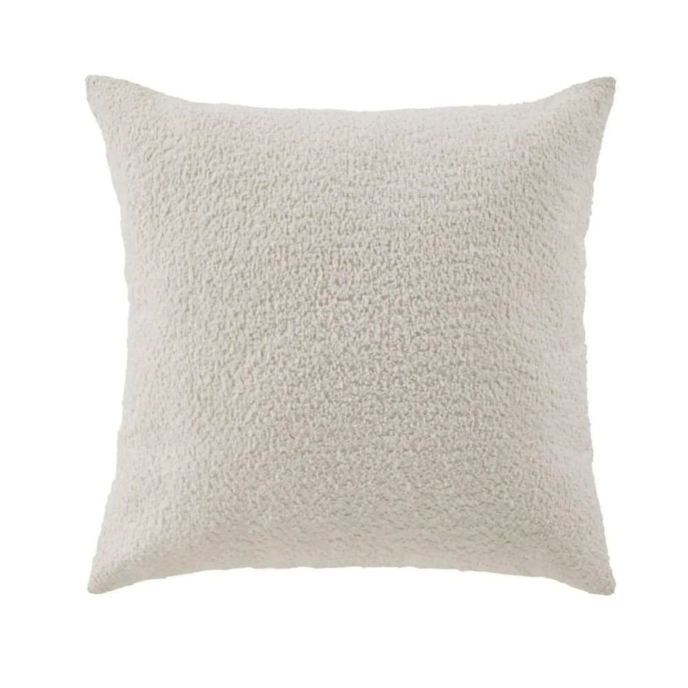 Housse de coussin bouclette polyester/fourrure ecru 45x45 cm