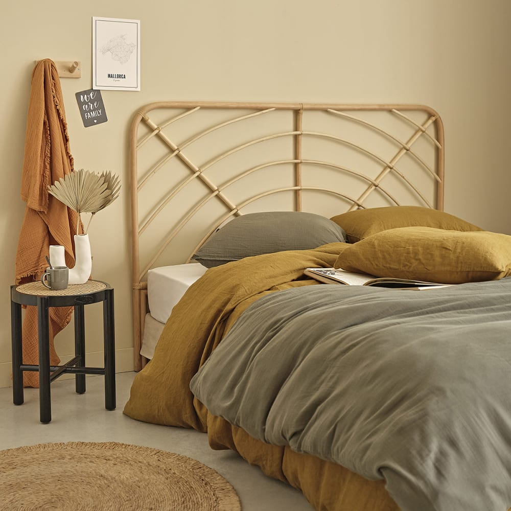 BERAH GETAH Kopfteil aus Rattan 160 cm style exotic Beige Rattan