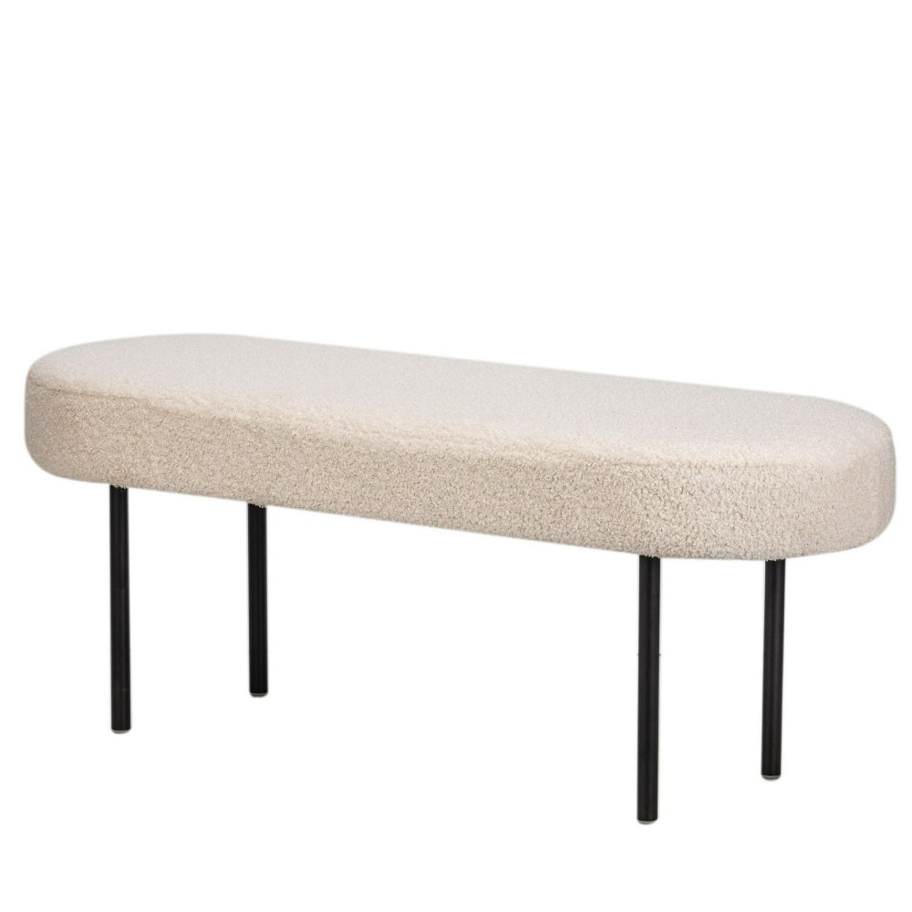Banc en métal et bouclettes - blanches
