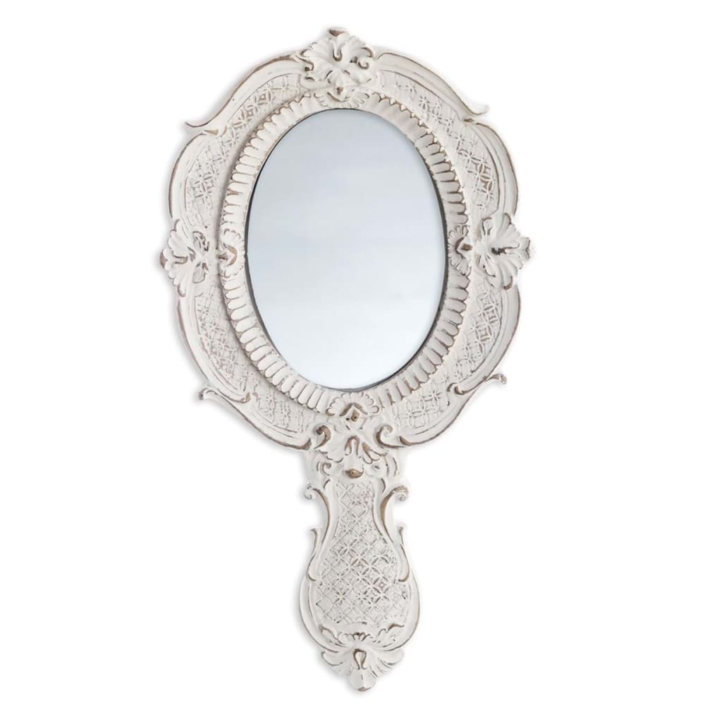 Specchio in resina bianco 23 cm - Modello Classico chic - Resina