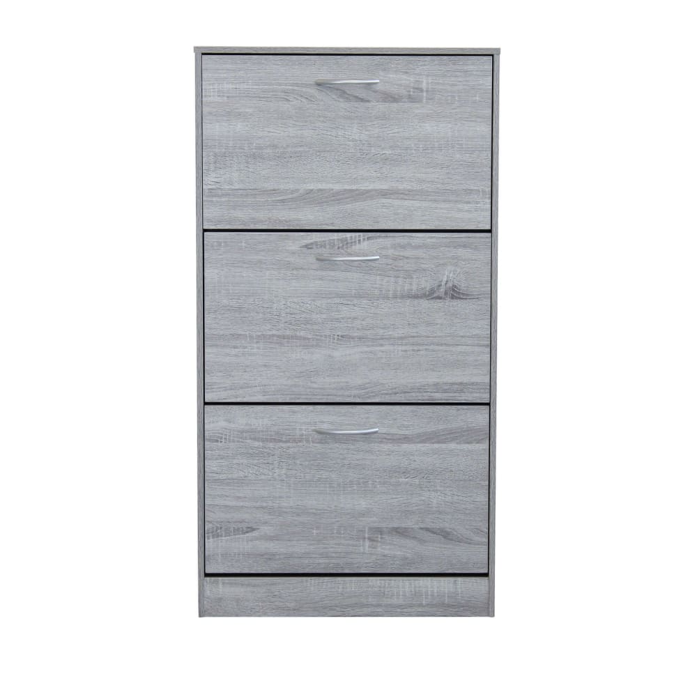 Scarpiera con 3 ante grigia - Grigio - Pannello di particelle