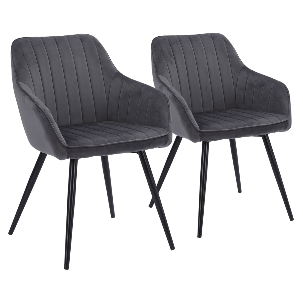 Set di 2 sedie vintage in velluto grigio - Modello Classico chic - Velluto