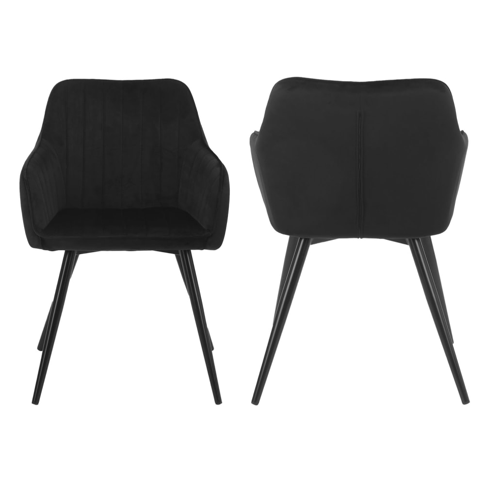 Lot de 2 chaises vintage en velours noir