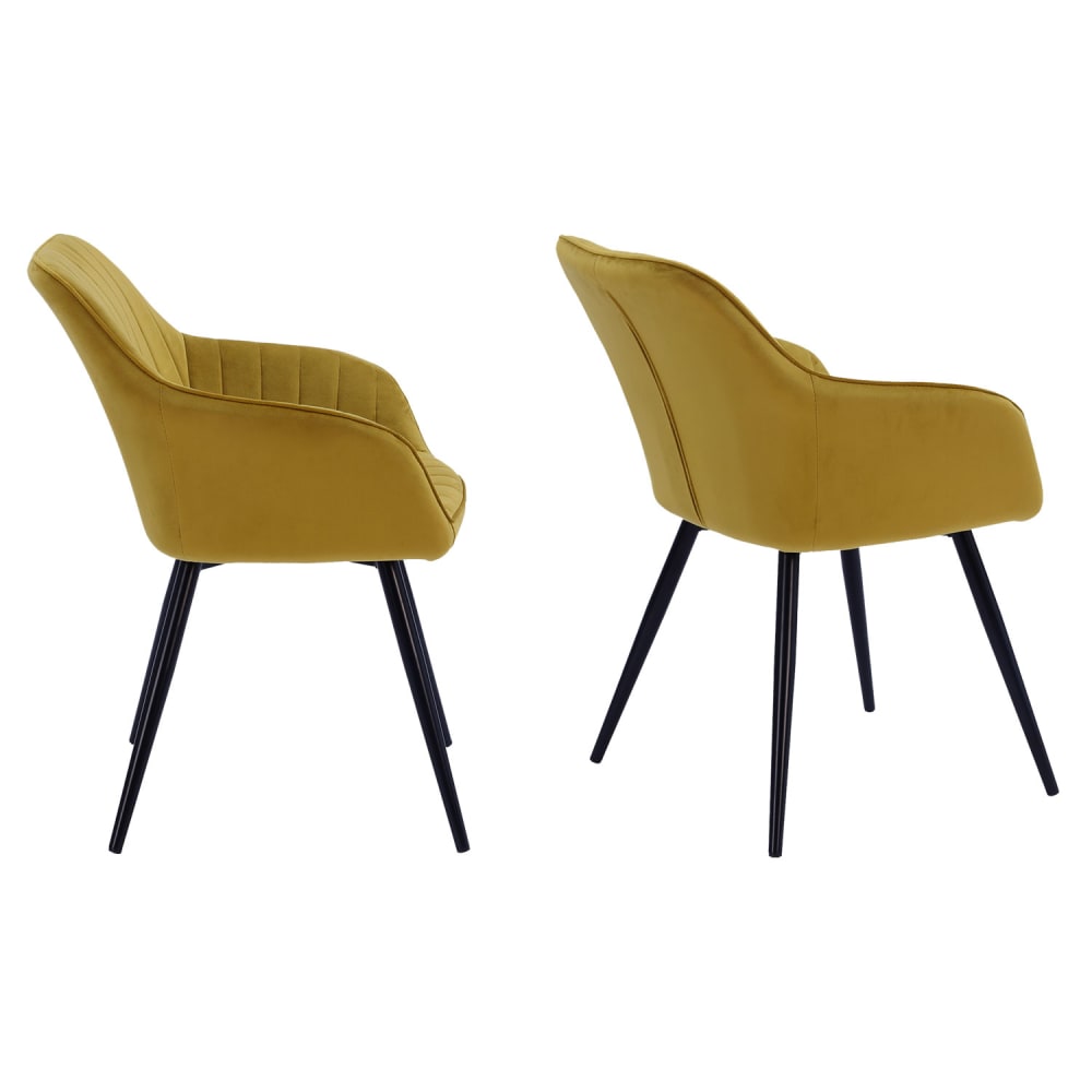 Chaise style vintage en velours moutarde - Maisons du Monde