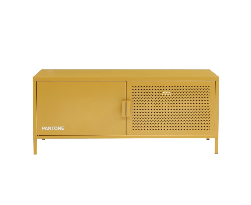Meuble TV jaune moutarde 120cm