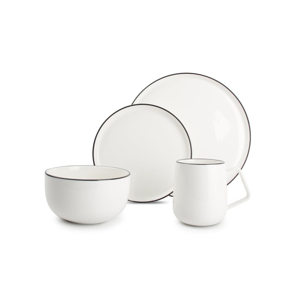 Service de table blanc en porcelaine - set/16