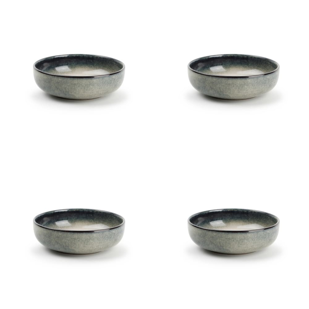 Lot de 4 bols vert en grès 13xh4cm