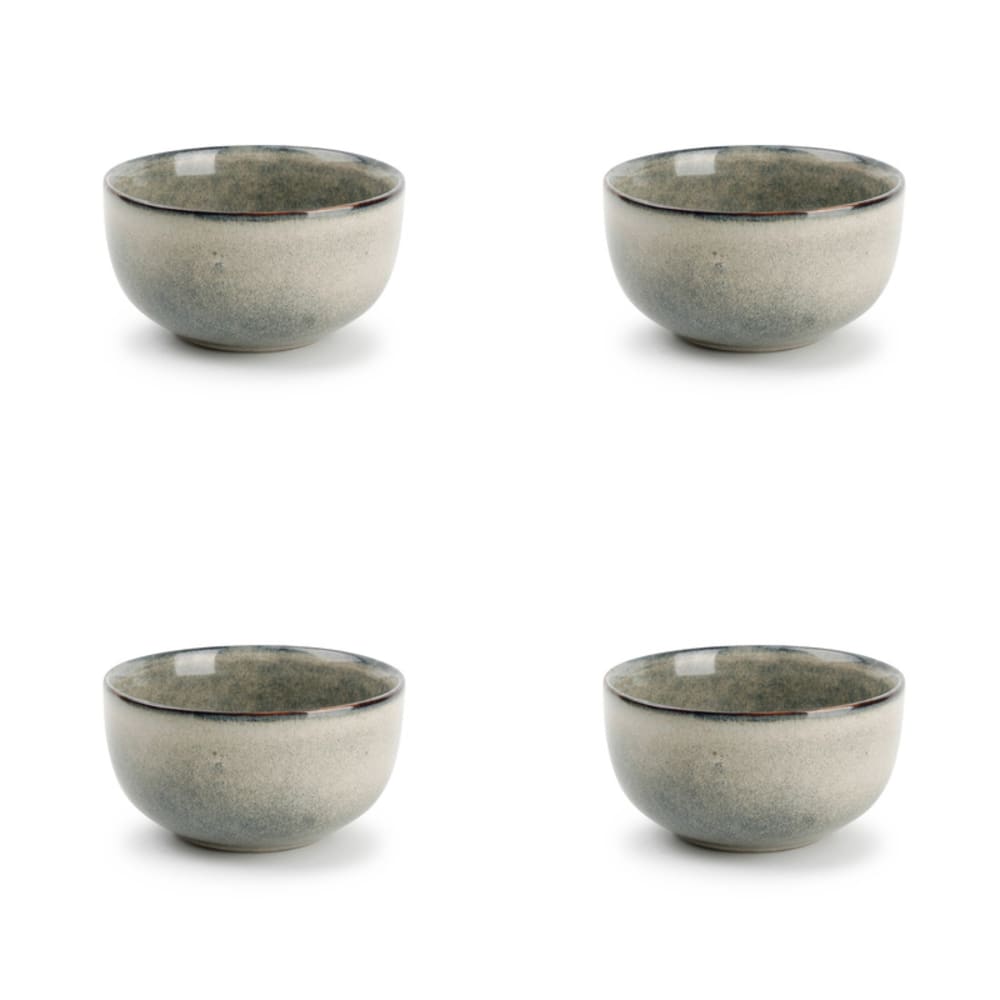 Lot de 4 bols vert en grès 13xh7cm