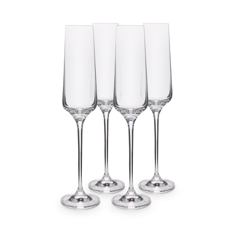 Lot de 4 verre à champagne transparent en verre 19cl - Maisons du Monde