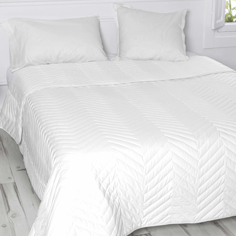 Colcha 100% algodón blanco 270x260 cm (cama 180)
