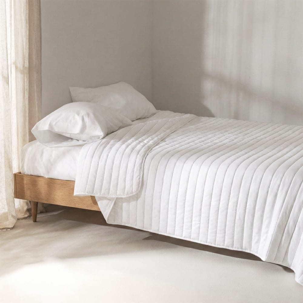 Couvre-lit 100% Coton Blanc 180x260 cm