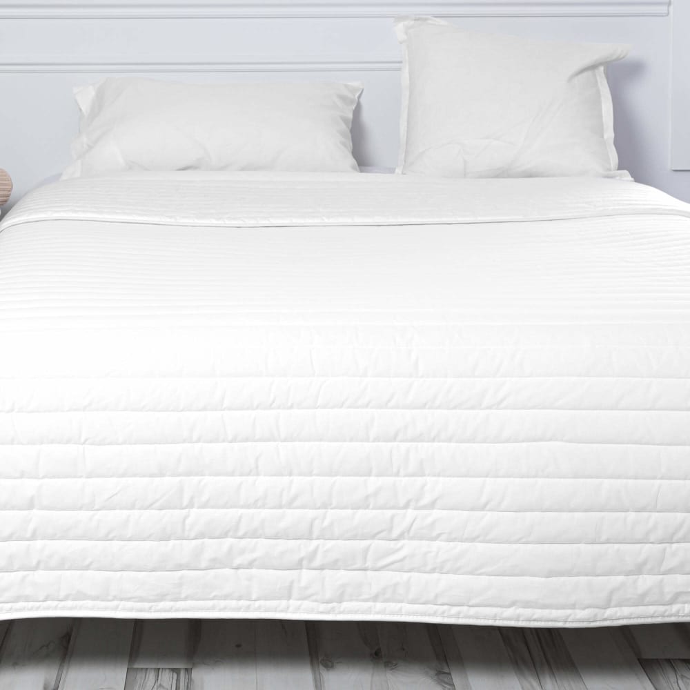 Colcha 100% algodón blanco 180x260 cm (cama 80/90) - Maisons du Monde