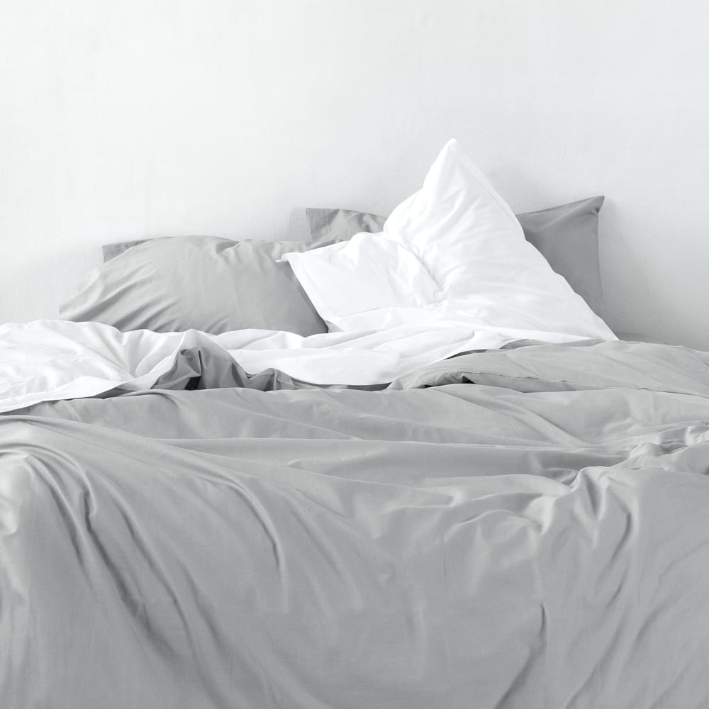 Housse de couette 100% Coton Gris 200x200 cm