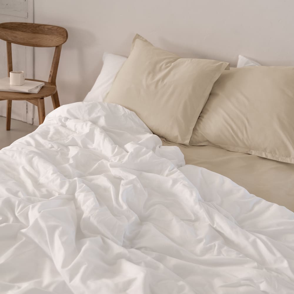 Housse de couette 100% Coton Blanc 140x200 cm — vue 3