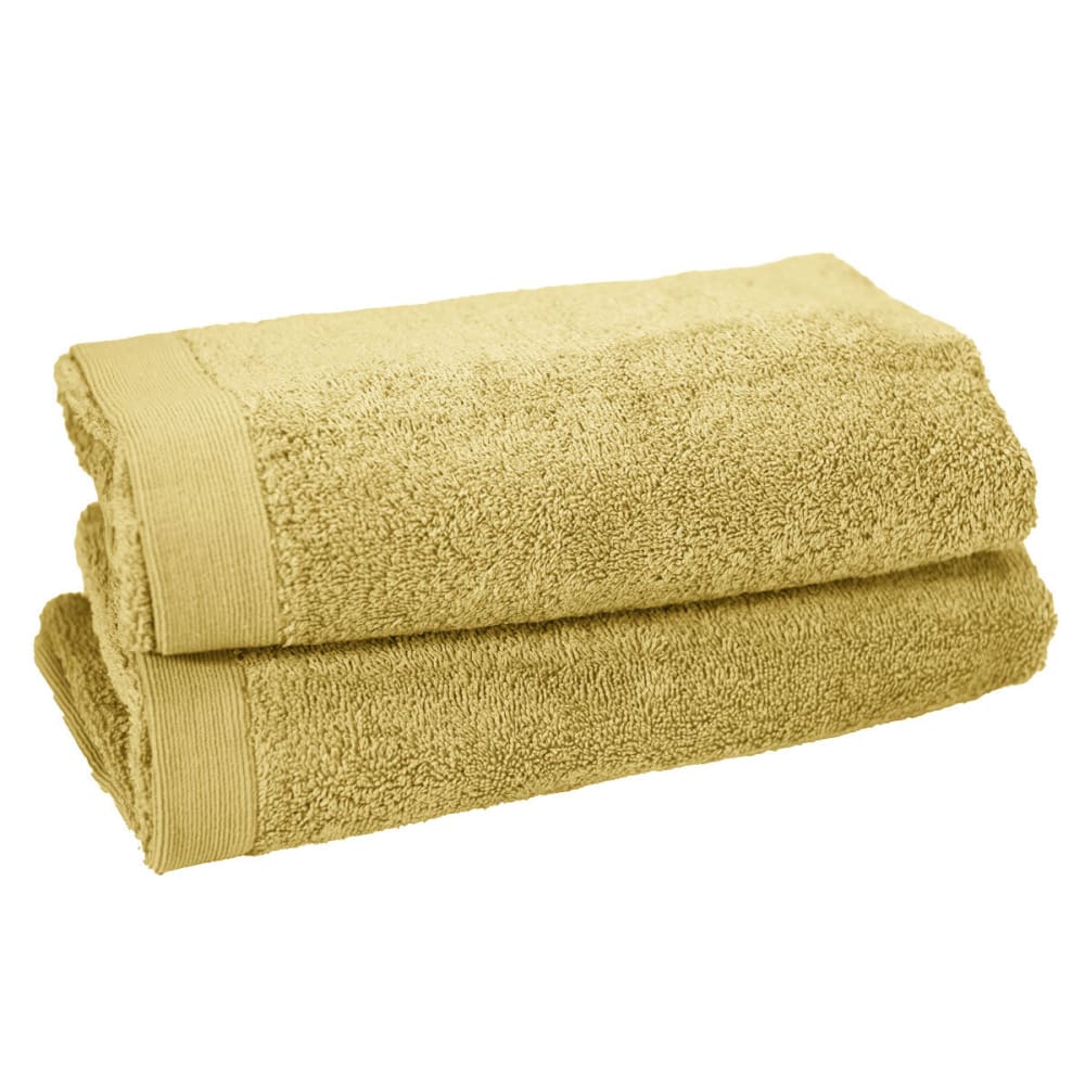 Lot de 2 serviettes de toilette 500 g/m²  miel 50x90 cm