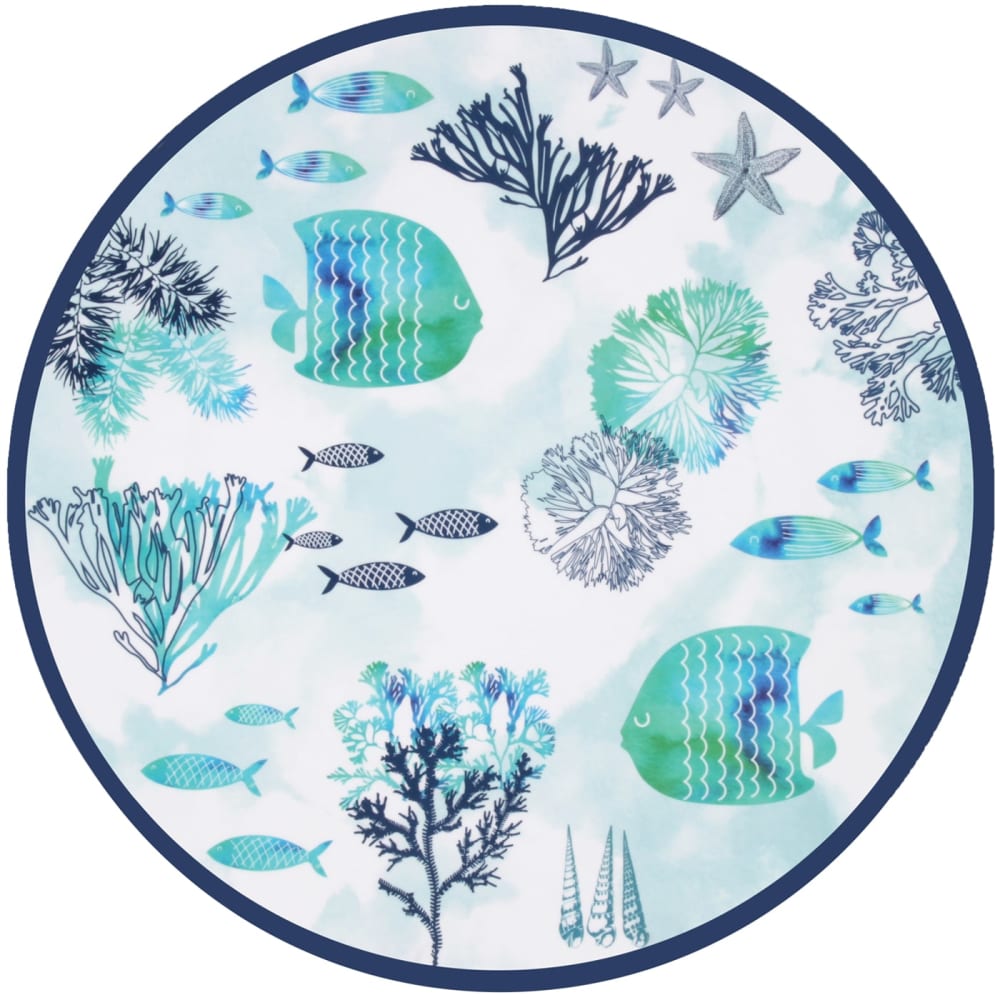 Plat de service rond en mélamine - ø 35,5 cm - caraïbes