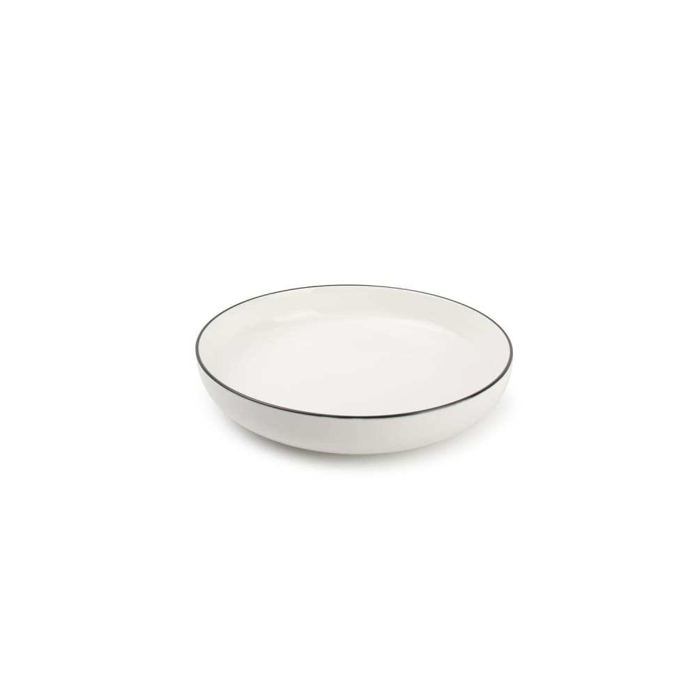 Lot de 4 assiettes creuse blanc en porcelaine 21,5xh4cm - Maisons du Monde