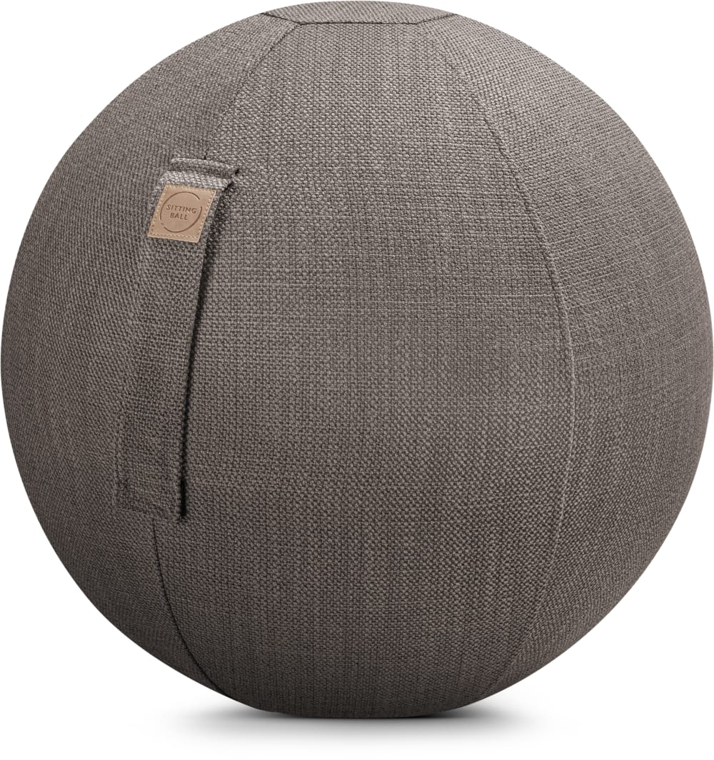 Balle d'assise tissu jacquard taupe avec poignée polyester D65