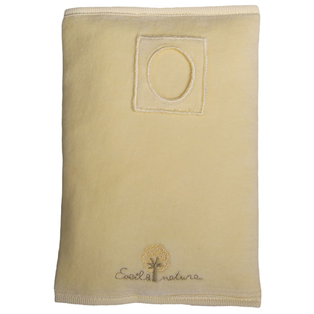 EVEIL ET NATURE Schutzhülle für das Kinder-Untersuchungsheft. Bio-Baumwoll-Velours 16x21 cm Gelb