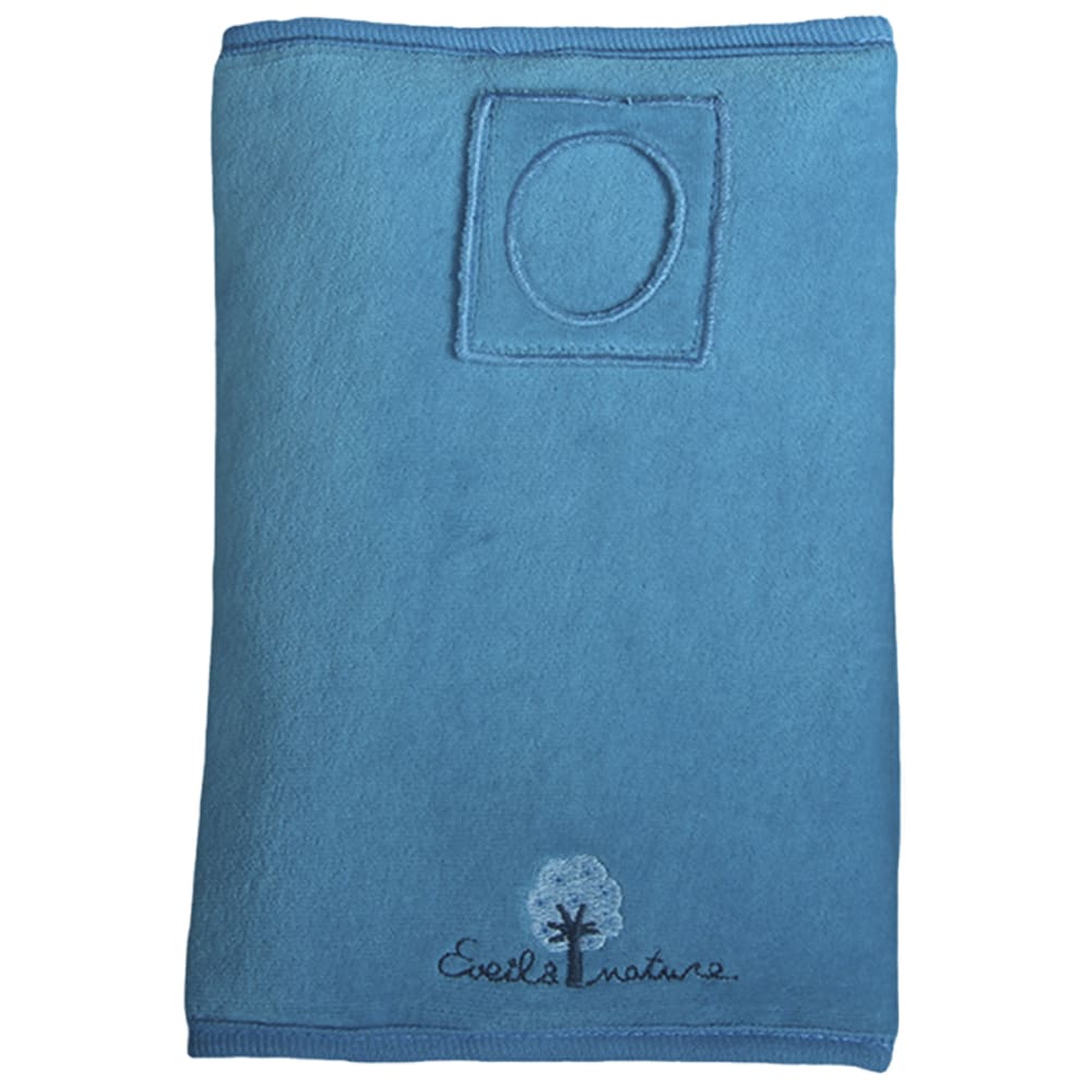 EVEIL ET NATURE Schutzhülle für das Kinder-Untersuchungsheft. Bio-Baumwoll-Velours 16x21 cm Blau
