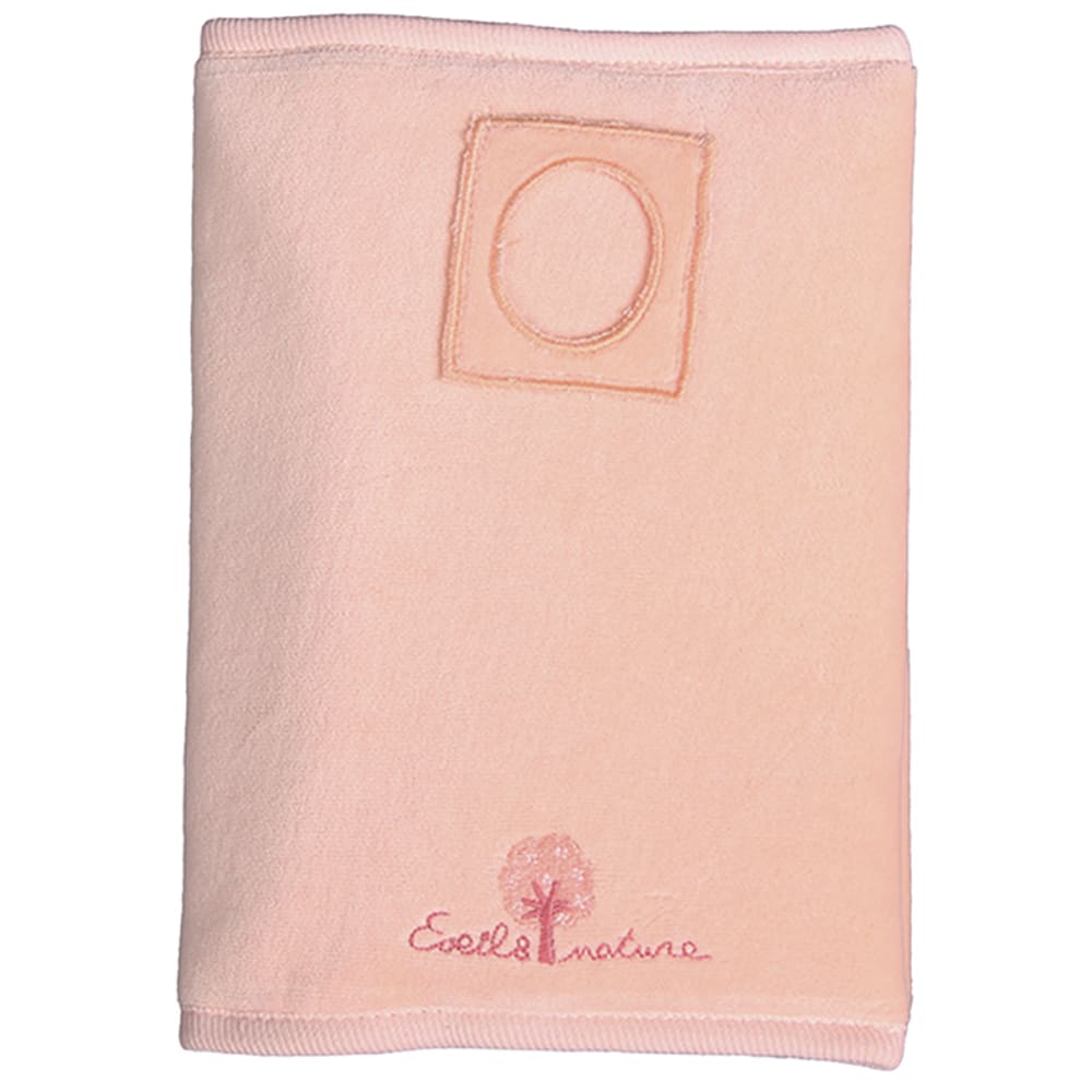 EVEIL ET NATURE Schutzhülle für das Kinder-Untersuchungsheft. Bio-Baumwoll-Velours 16x21 cm Orange