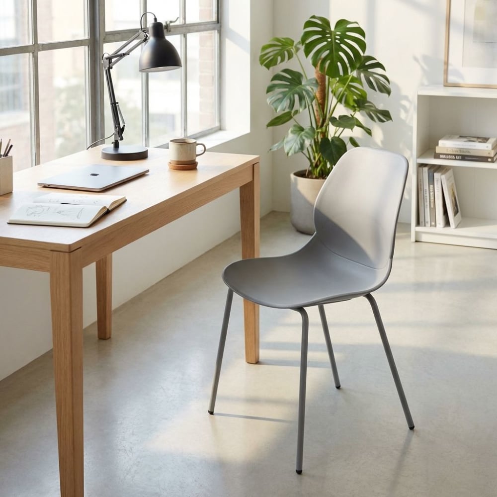 Sedia moderna in resina grigia - Milani Home