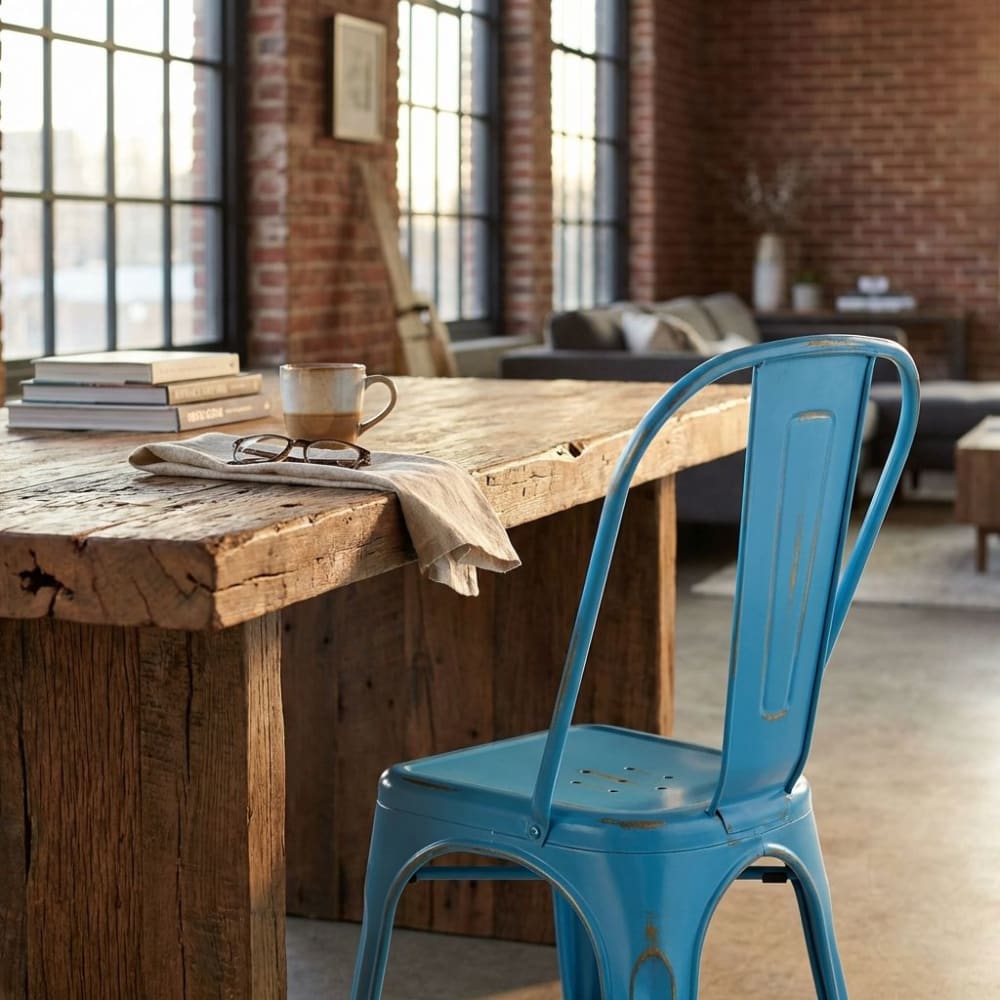 Sedia in acciaio blu antico - Milani Home