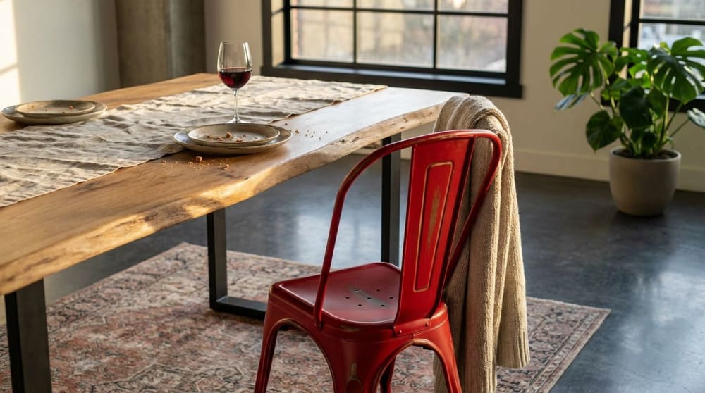 Sedia in acciaio rosso antico - Milani Home