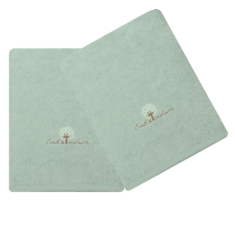 Lot de 2 Serviettes éponge 50x90 cm Coton bio Aqua