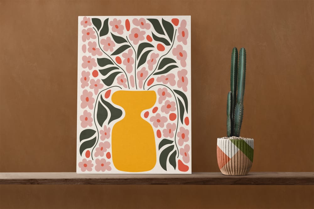 Peinture sur toile 60x40 imprimé HD pot de fleurs - Maisons du Monde