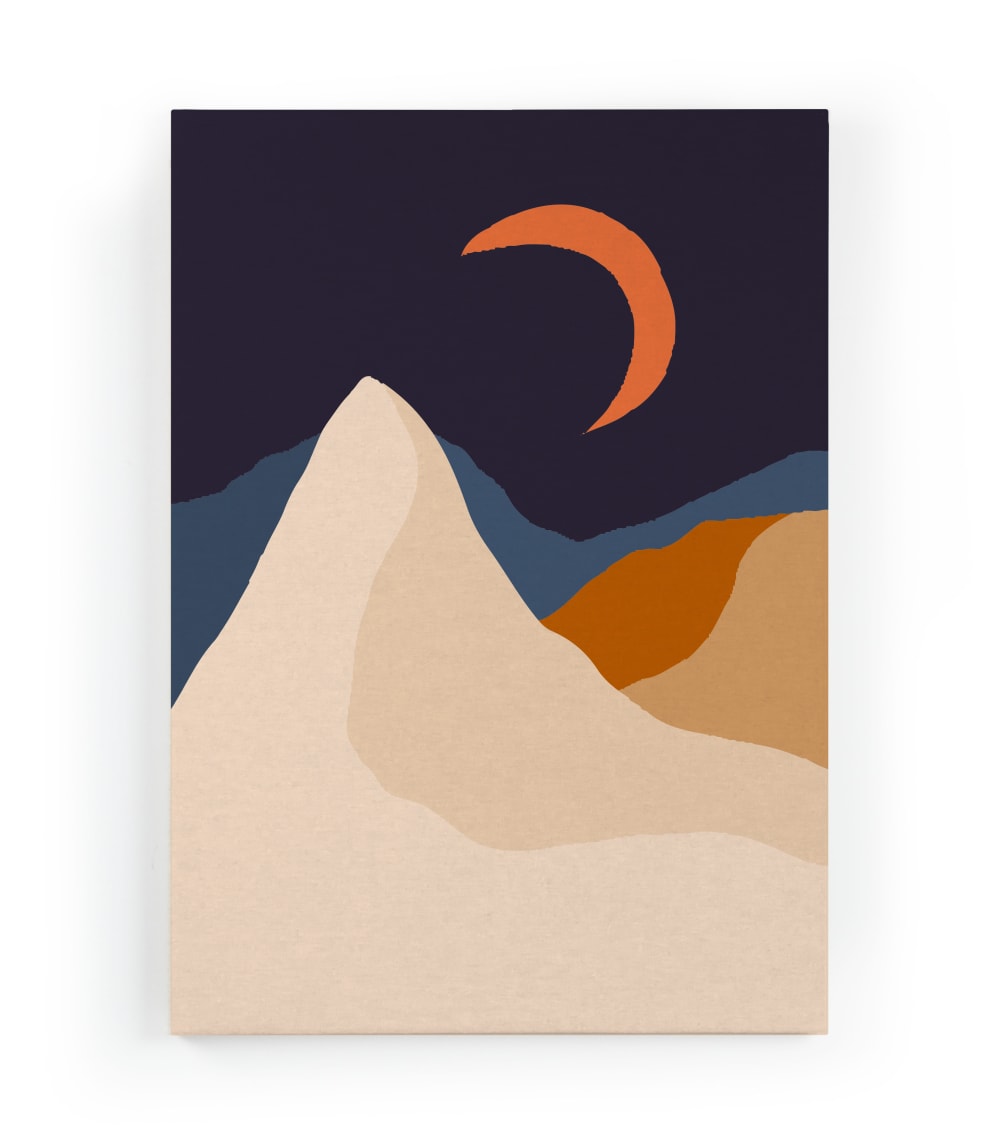 Surdic Peinture sur toile 60x40 imprimé HD lever de la lune style contemporain Multicolore Pes - Polyester
