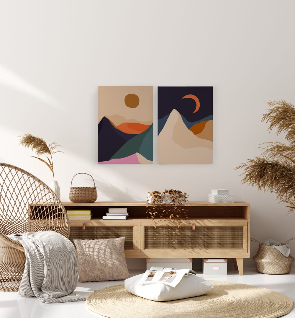 Tela 60x40 stampa del sorgere della luna - Surdic
