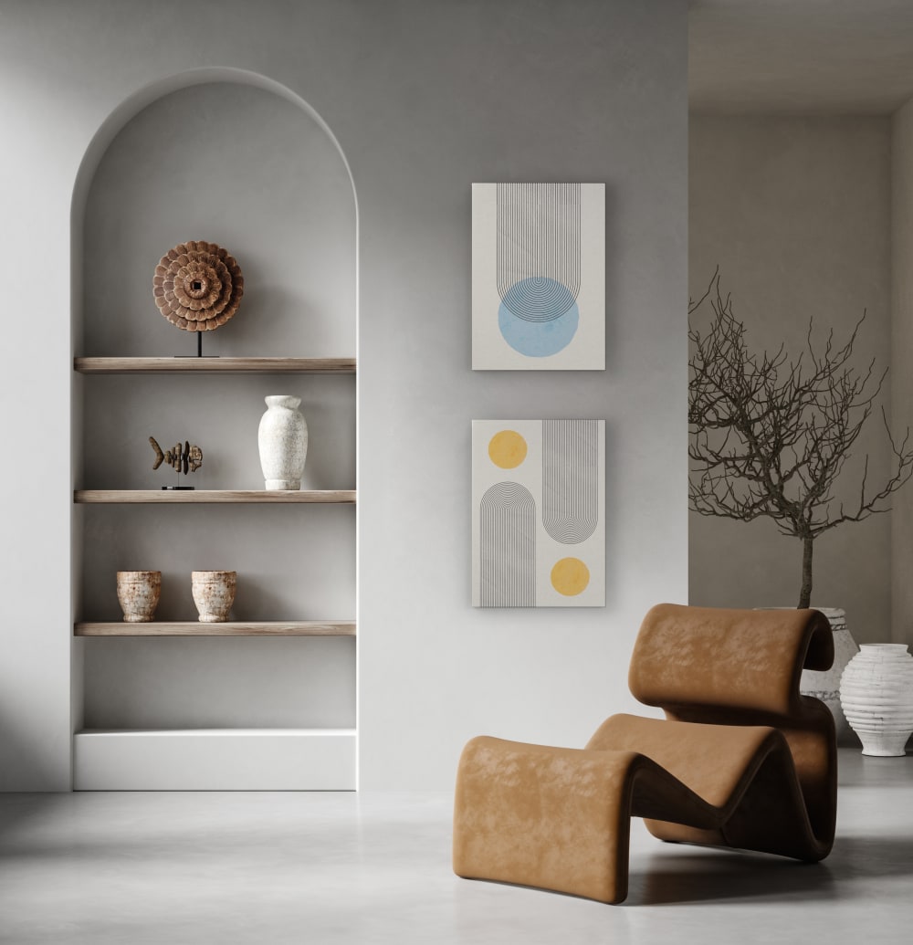 Lienzo 60x40 impresión geométrico amarillo - Maisons du Monde