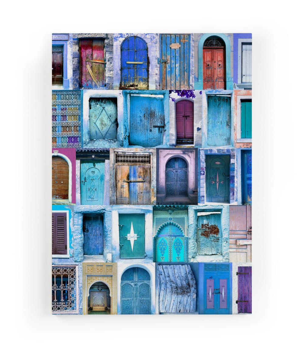 Tela 60x40 stampa porta blu - Modello Contemporaneo - Multicolore - PES - Poliestere