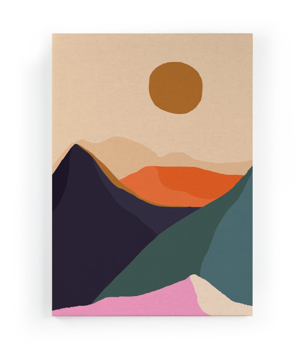Tela 60x40 stampa dell'alba - Modello Contemporaneo - Multicolore - PES - Poliestere