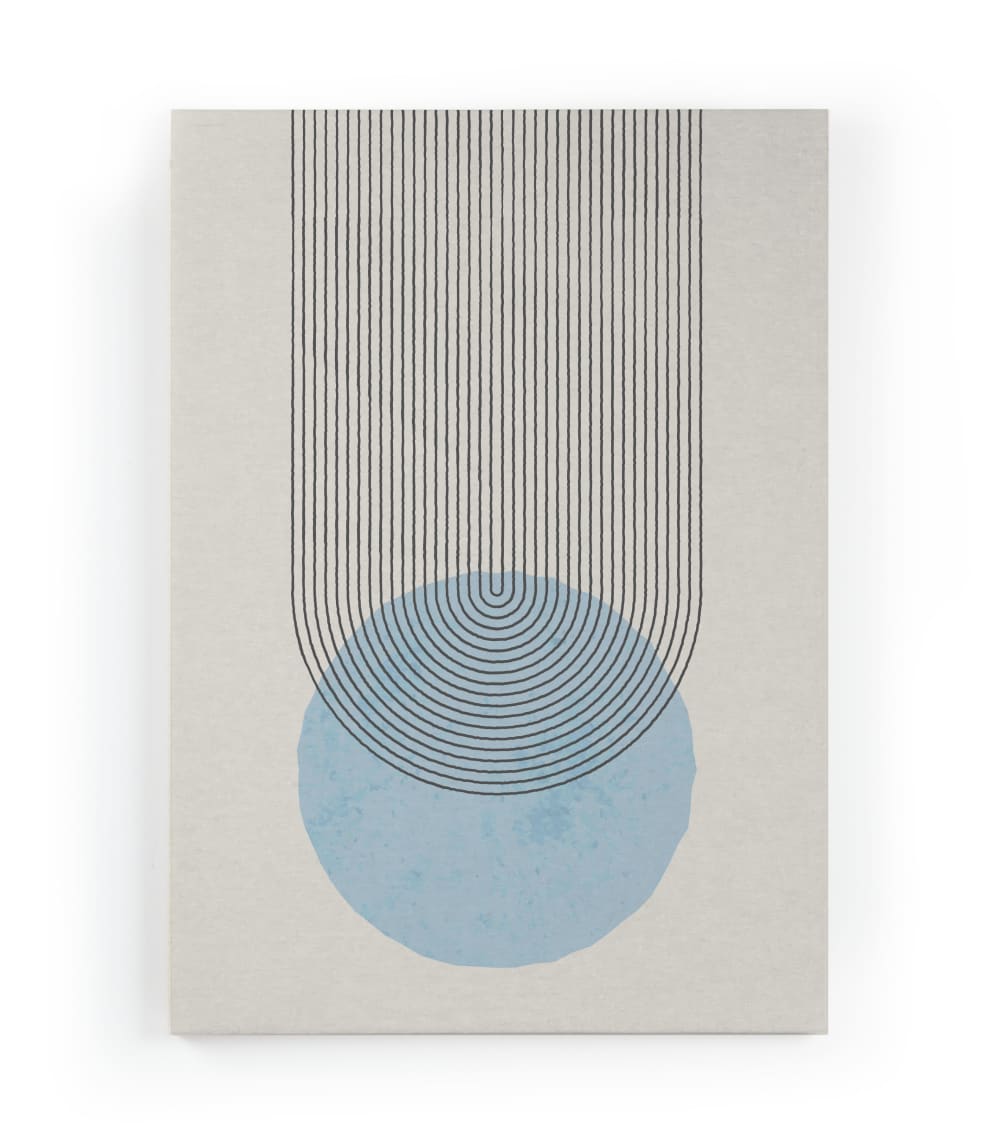 Tela 60x40 stampa blu geometrica - Modello Contemporaneo - Multicolore - PES - Poliestere