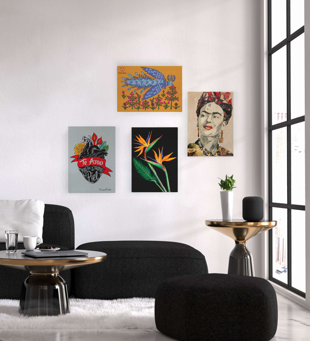 Tela 60x40 stampa Frida collage di ritratti - Surdic