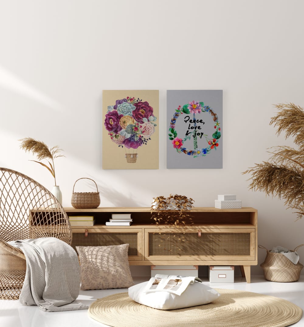 Lienzo 60x40 impresión paz Amor y Amor - Maisons du Monde