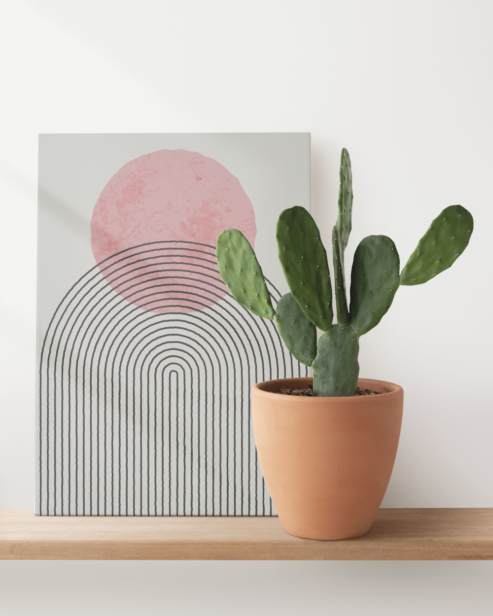 Lienzo 60x40 impresión rosa geométrico - Maisons du Monde