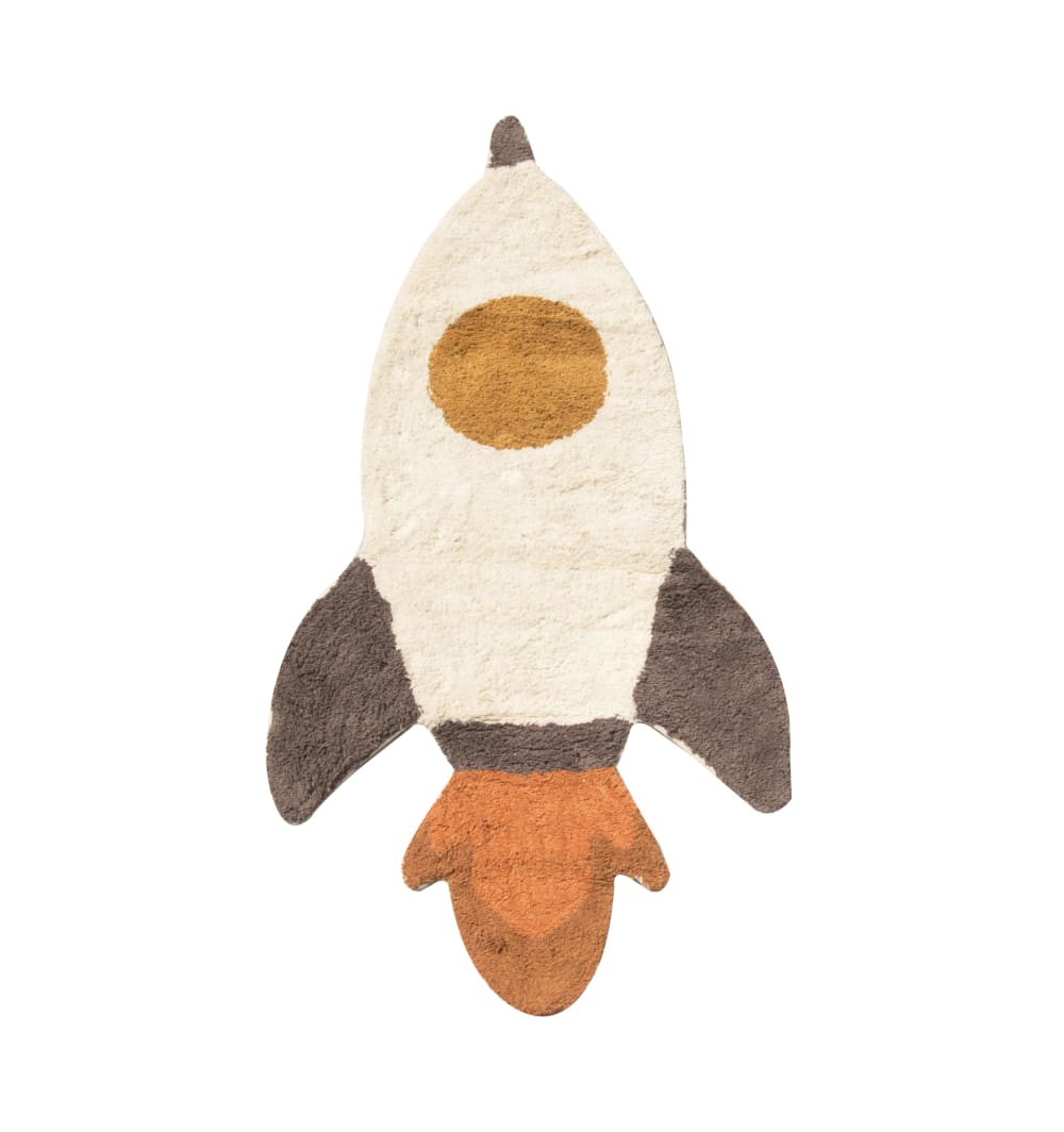 RNT by Really Nice Things Kinderteppich Raketenform S BEIGE BAUMWOLLE Kinder