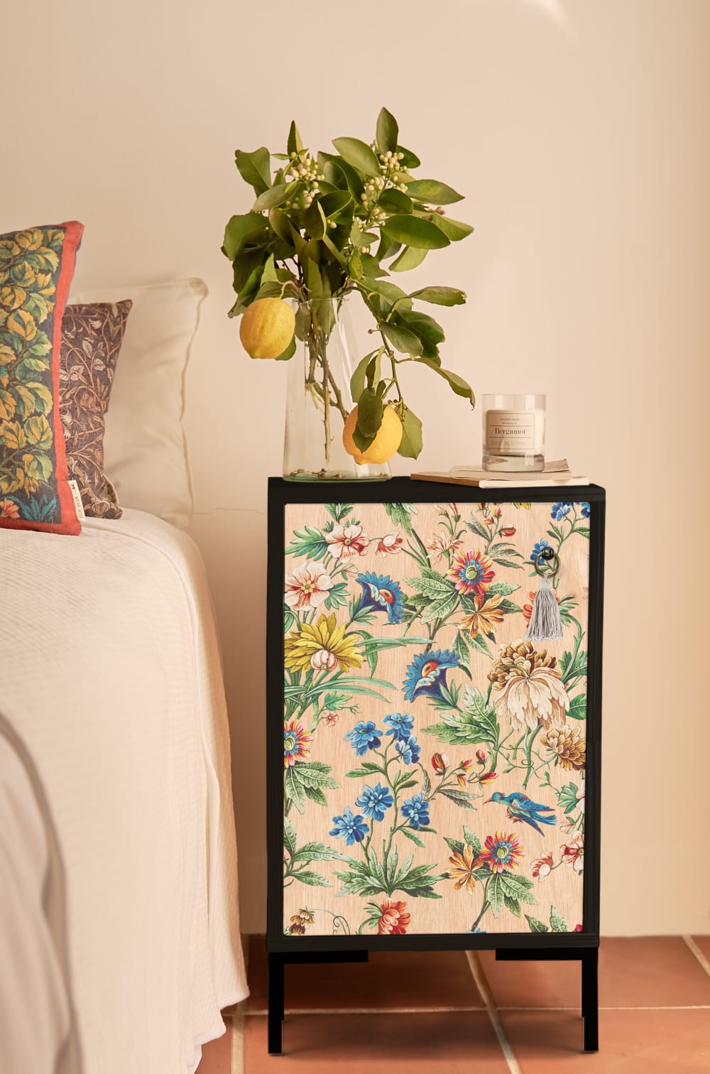 Nachttisch aus MDF mit floralem Druck - Maisons Du Monde