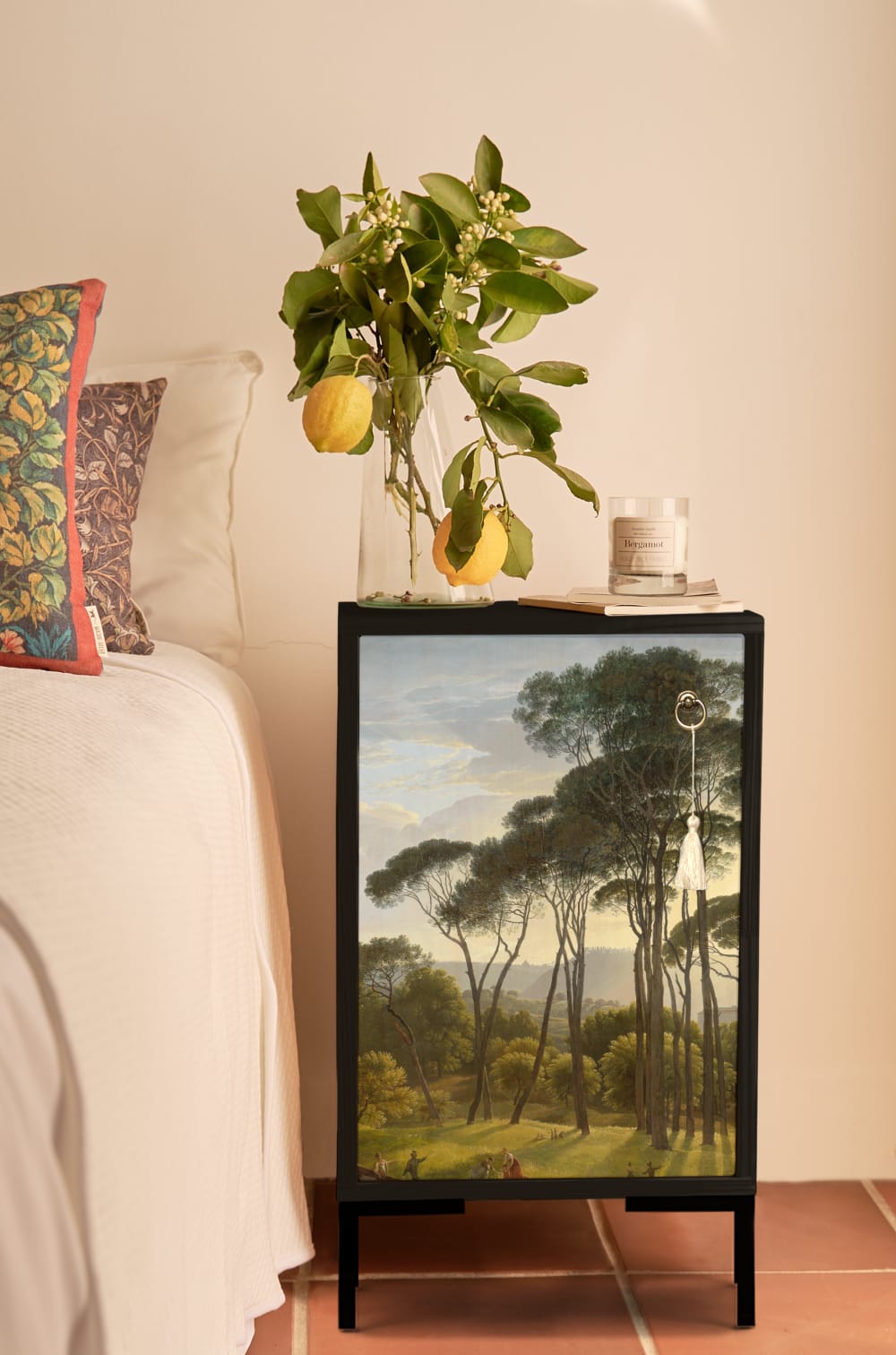 Mesita de noche de MDF estampado forestal - Maisons du Monde