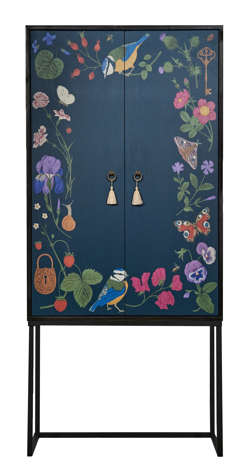 RNT by Really Nice Things Schrank-Sideboard 2 Türen MDF grünem und fliederfarbenem Blumenmuster style modern Mehrfarbig Spanplatte