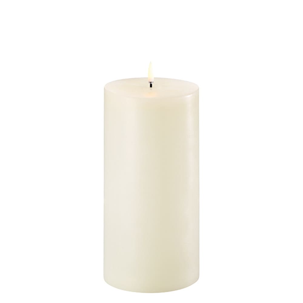 Uyuni Lighting Bougie led 10x20cm en cire crème style contemporain Beige