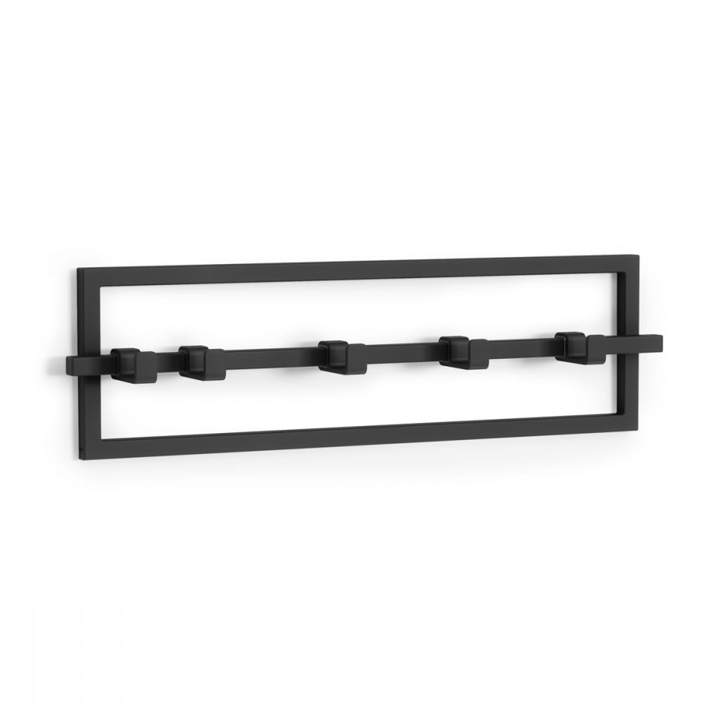 Umbra Wandgarderobe mit 5 Haken, schwarzes Metall style modern - Edelstahl