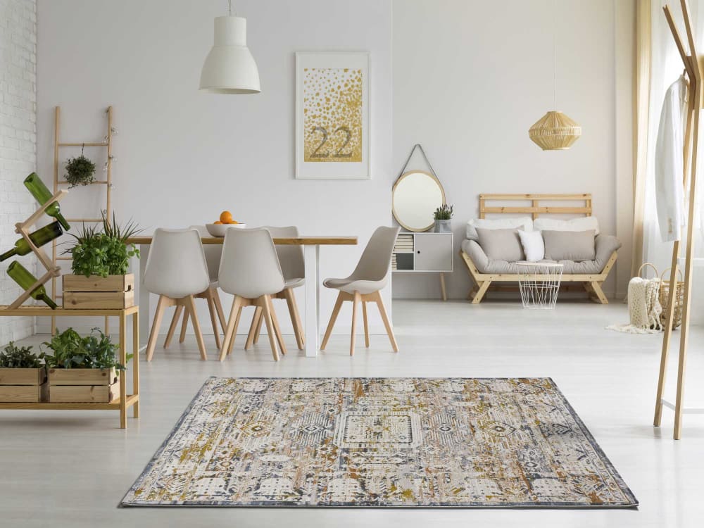 Tapis vintage oriental beige/rouille/bleu 134x200 cm — vue 3